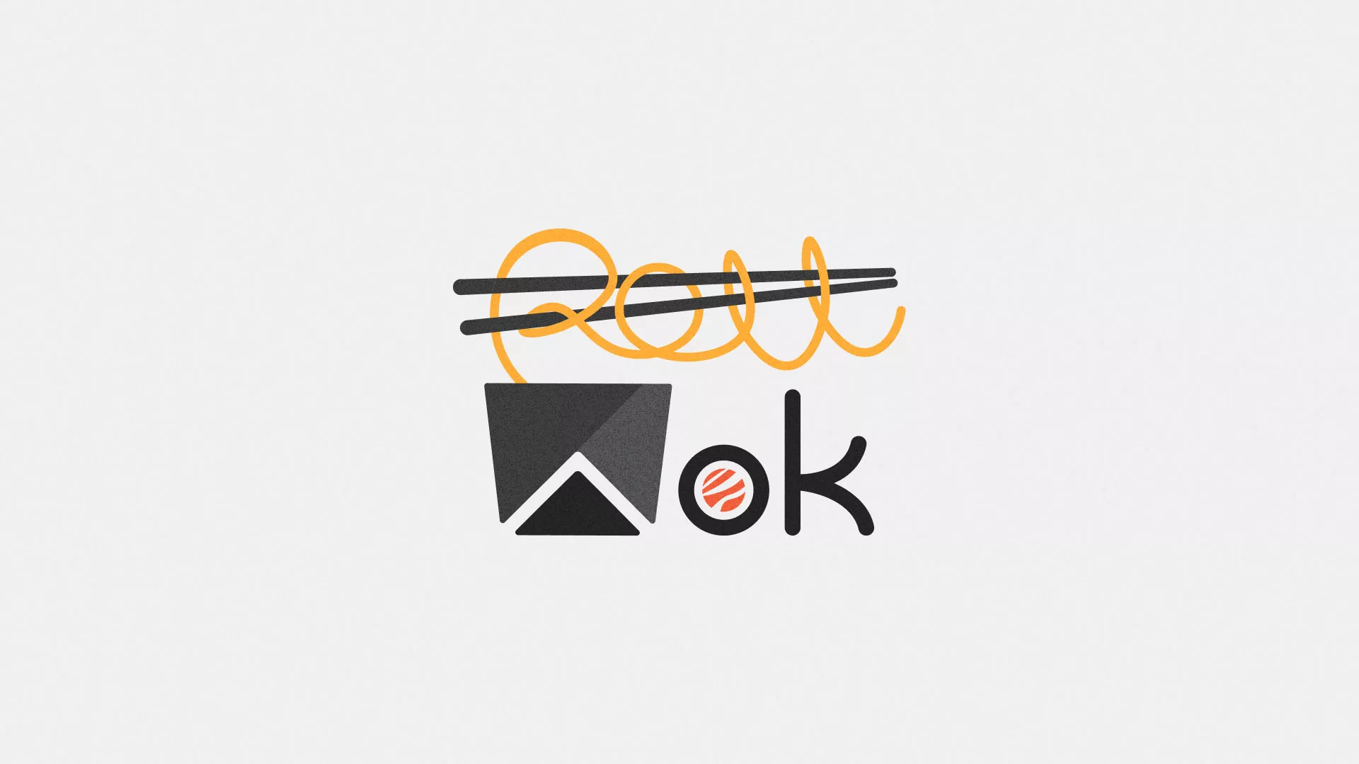 Разработка логотипа суши-бара «Roll Wok Club» в Искитиме
